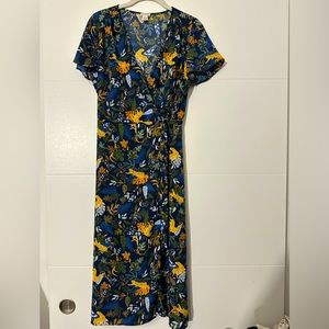 J. Crew Midi Dress Tropical Animal Print NWOT